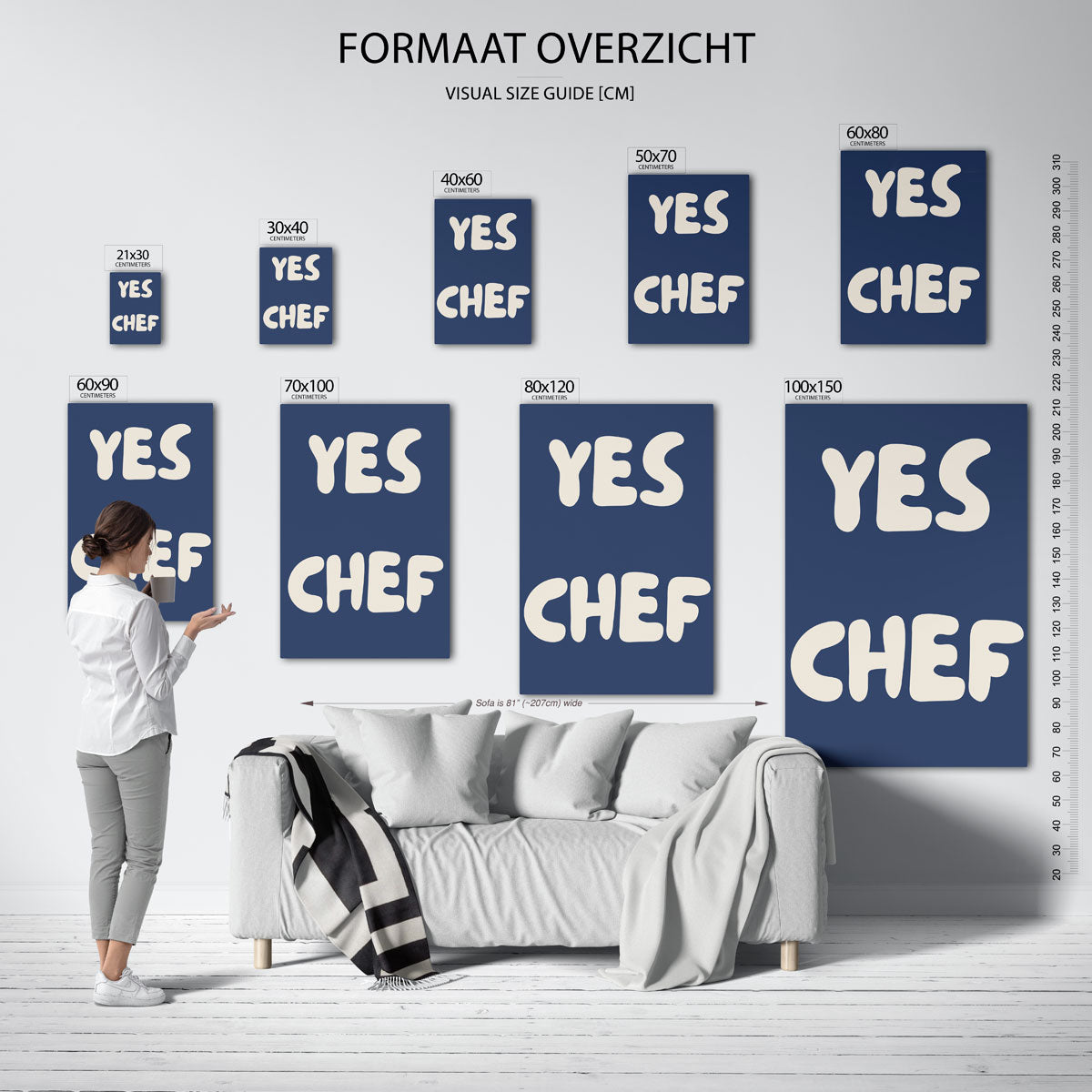 Yes chef – staande muurposter in Pop Art stijl
