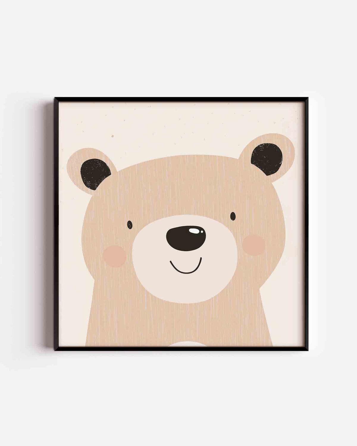 Lachende beer – vierkante kinderposter als wanddecoratie