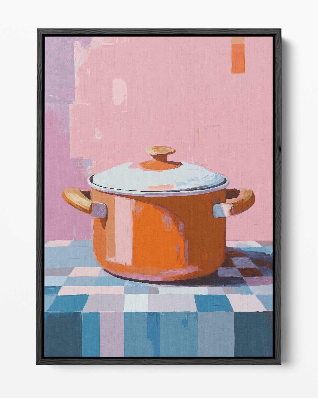 Warme Oranjetint Stoofpan Schilderij – portret kunstwerk als wanddecoratie