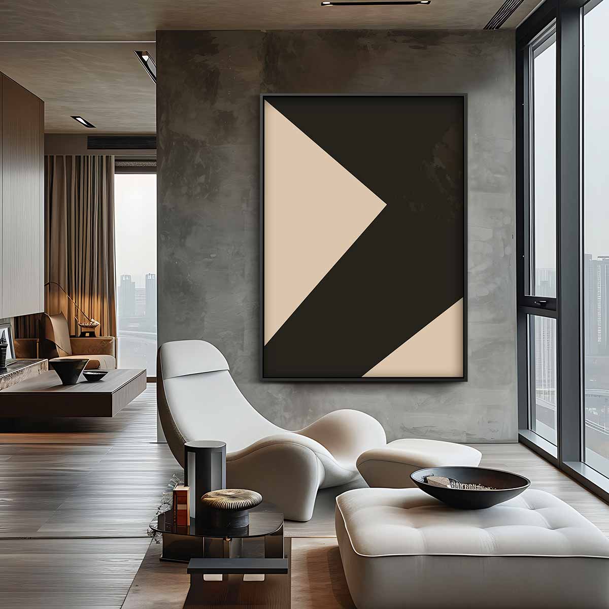 Moderne Abstracte Geometrie – canvas wanddecoratie in portret formaat