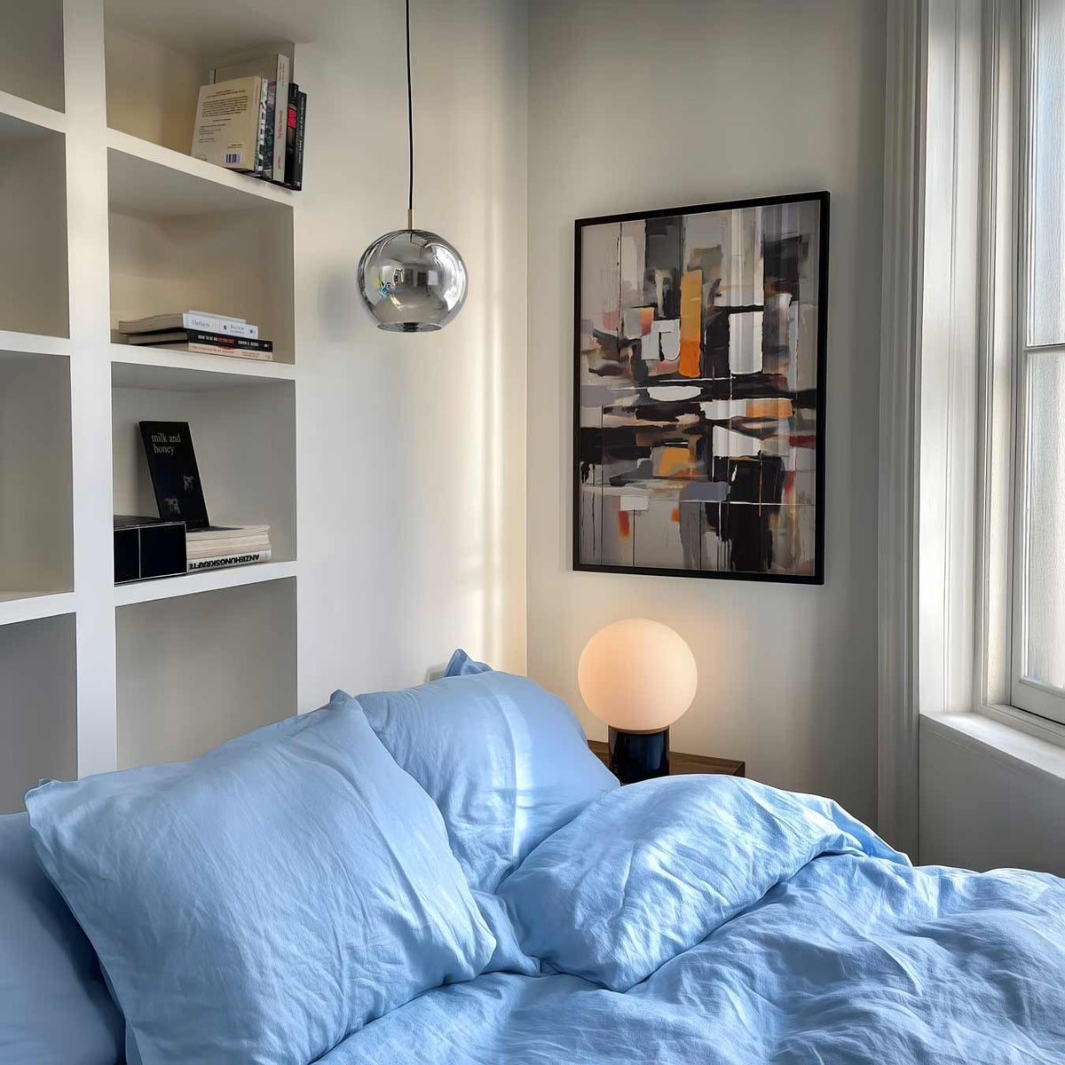 Abstracte Oranjekracht – abstracte poster als moderne staande wanddecoratie