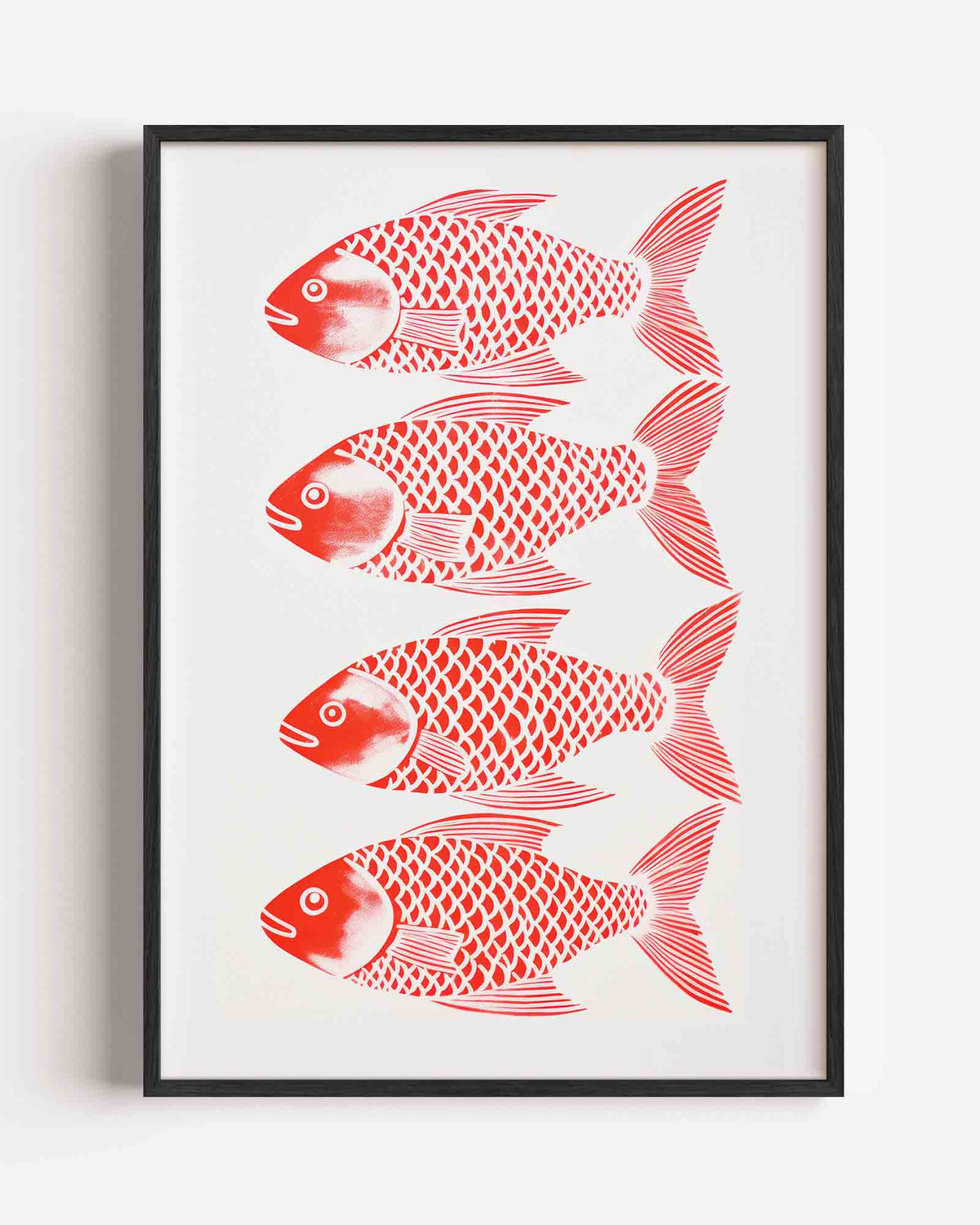 Vier rode vissen – Kunst & Design poster als staande wanddecoratie
