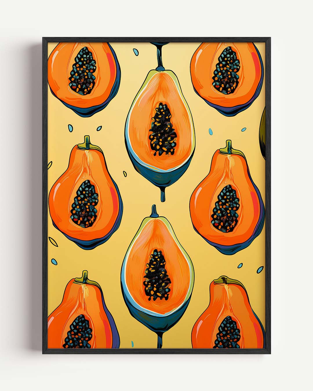 Tropische Papaya Pracht – keuken portret poster als wanddecoratie