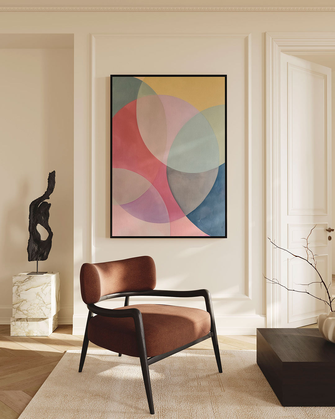 Kleurrijke cirkelpatronen – staand wanddecoratie kunstwerk