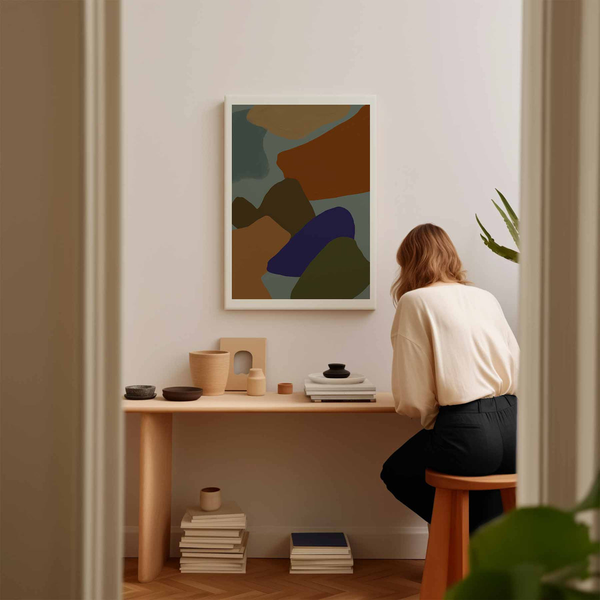 Vrolijke Vormen – modern portret kunstwerk van WallArtistic
