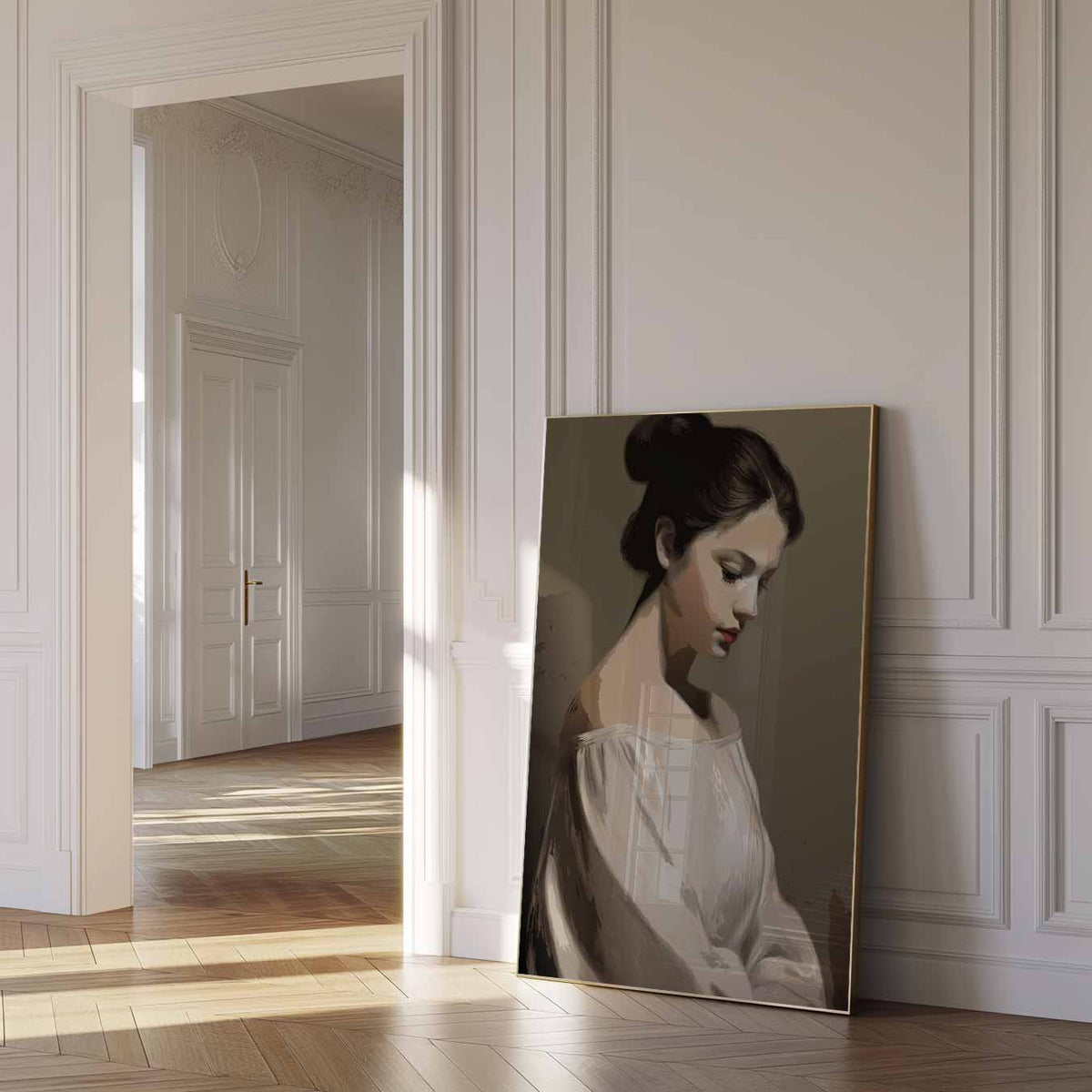 Stijlvolle Elegantie Portretposter – paas poster als vrolijke staande wanddecoratie