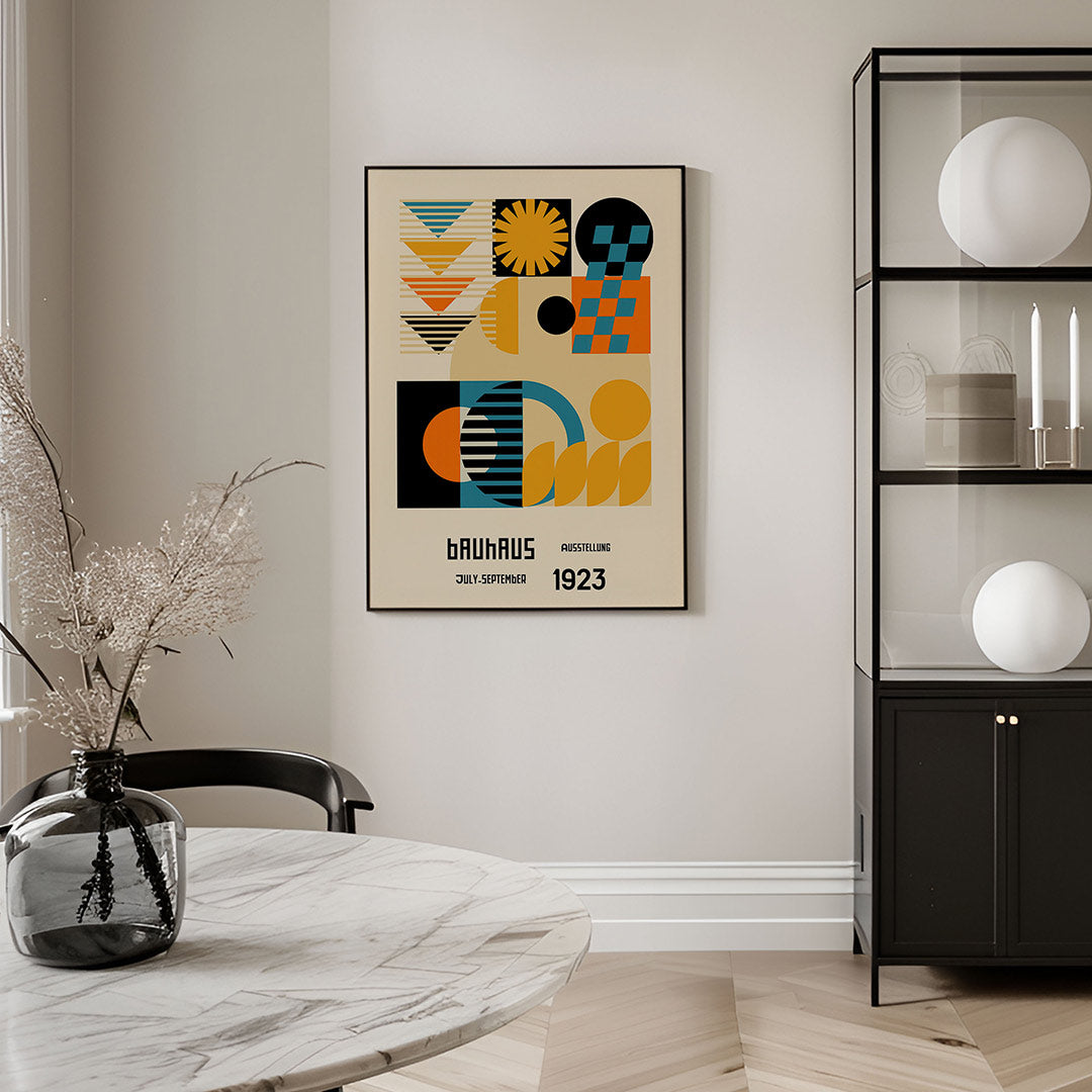 Vormen en vlakken – geometrische Bauhaus poster in staand formaat