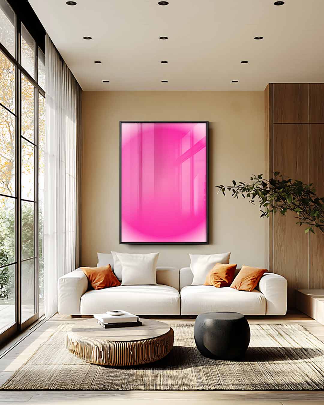Roze Droom Cirkel – canvas wanddecoratie in portret formaat