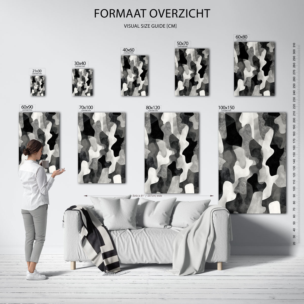 Abstracte vormen – staande muurposter met abstracte vormen
