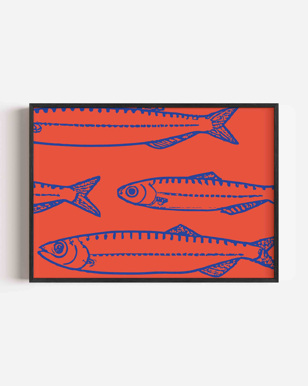 Vissen op oranje – keuken landscape poster als wanddecoratie