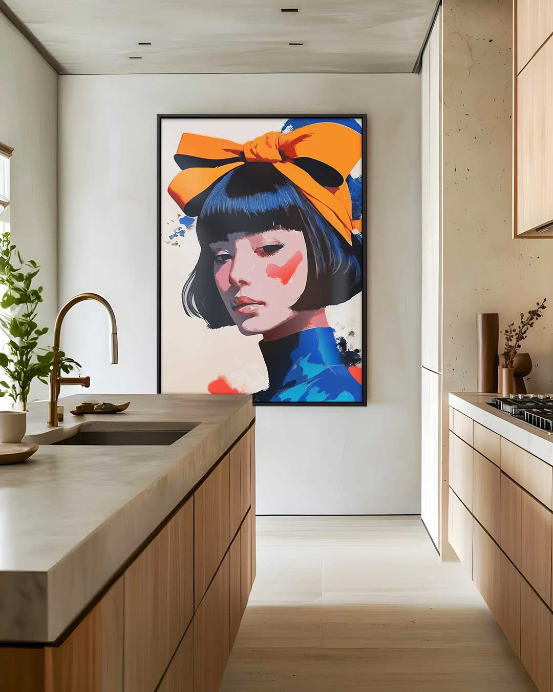 Vrolijke Kleurenprinses – dibond wanddecoratie in staand formaat