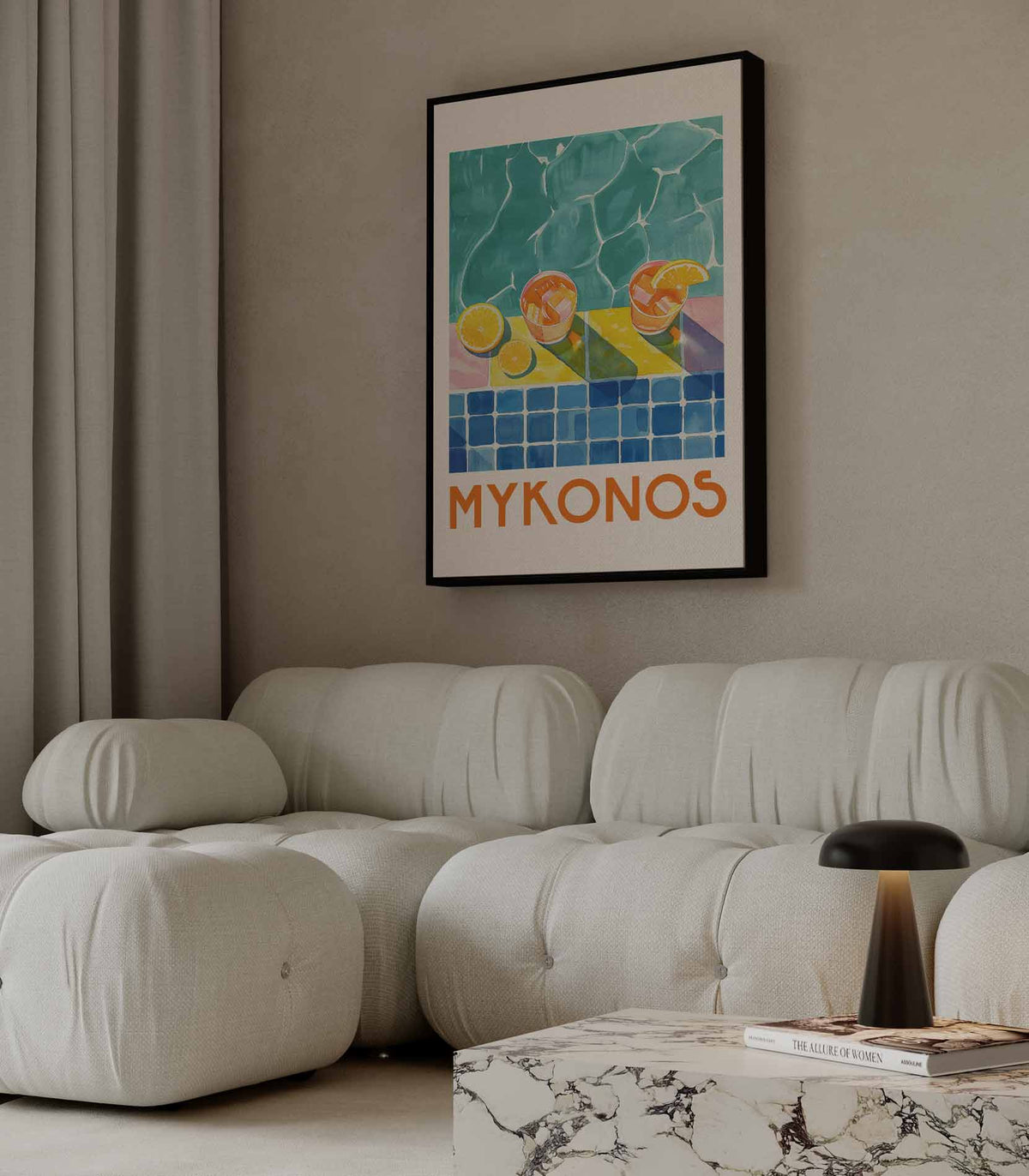 Zomerse Mykonos – canvas kunstwerk als wanddecoratie