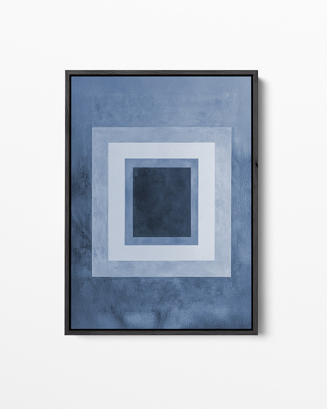 Geometrische blauwe vierkanten – staand wanddecoratie kunstwerk