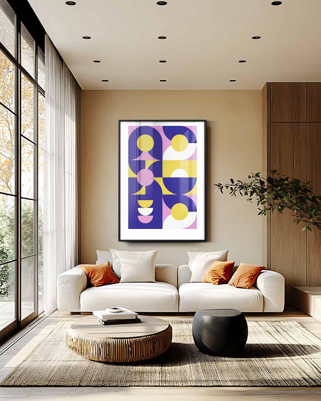 Speelse Geometrie – modern portret kunstwerk van WallArtistic