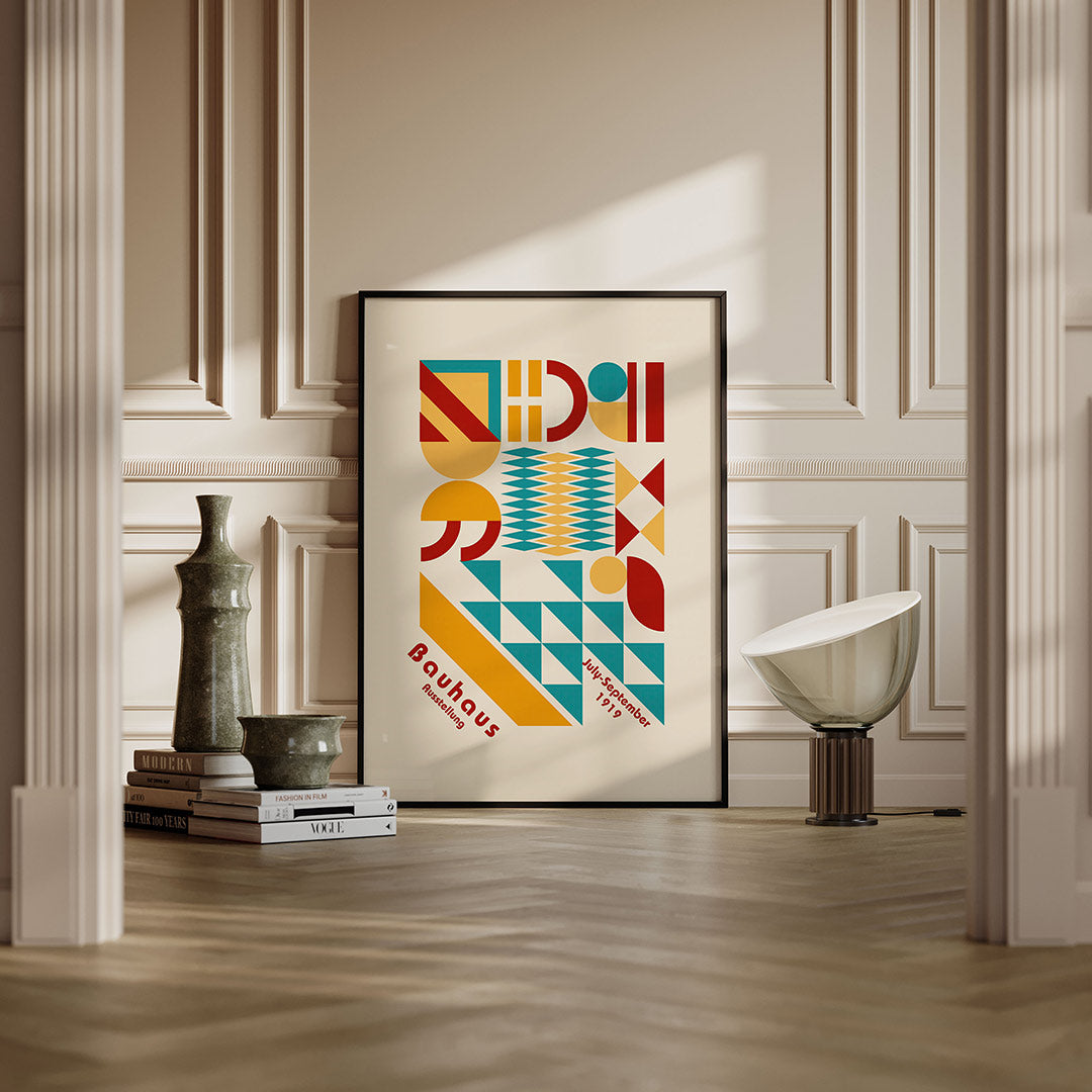 Vormritme en kleur – moderne Bauhaus wandkunst als poster
