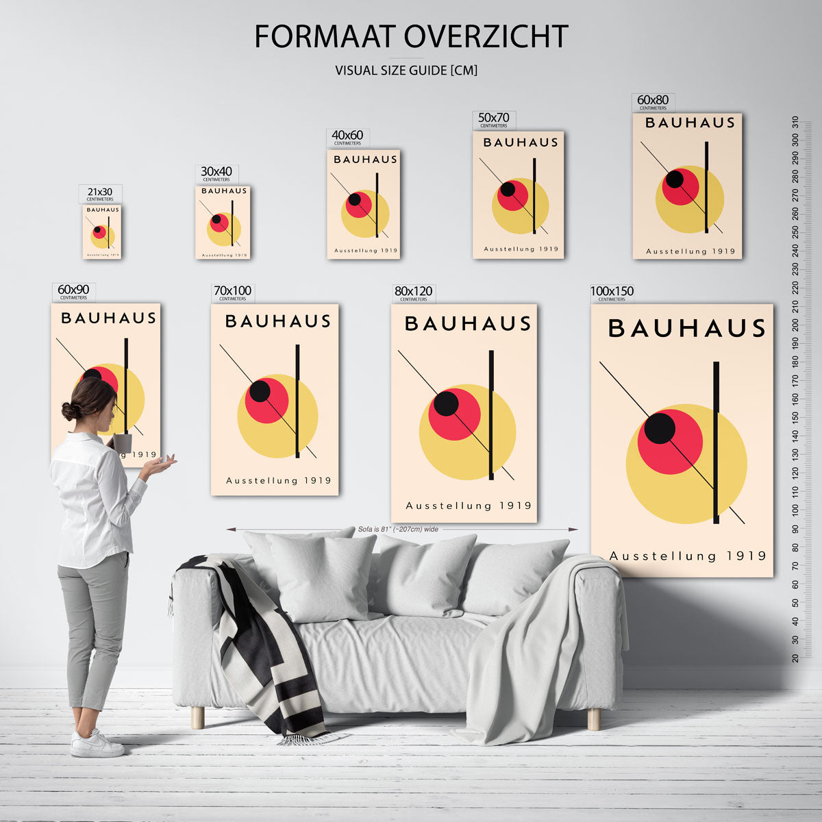Vorm en balans – geometrische poster in Bauhaus-stijl van WallArtistic