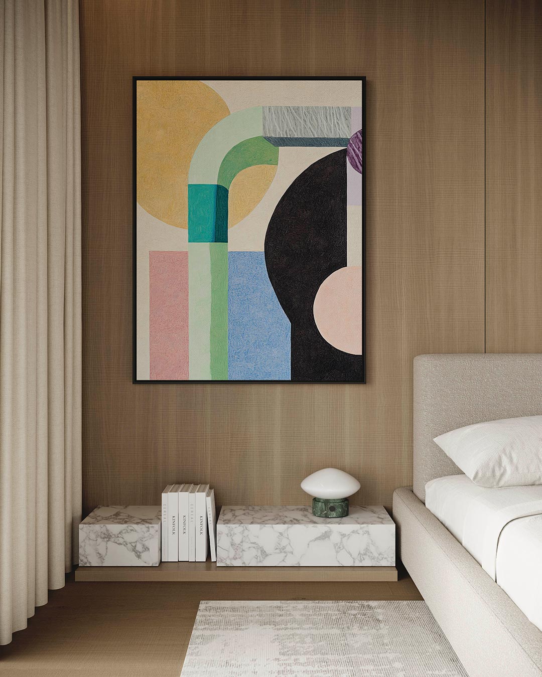 Geometrische vormen compositie – staand wanddecoratie kunstwerk