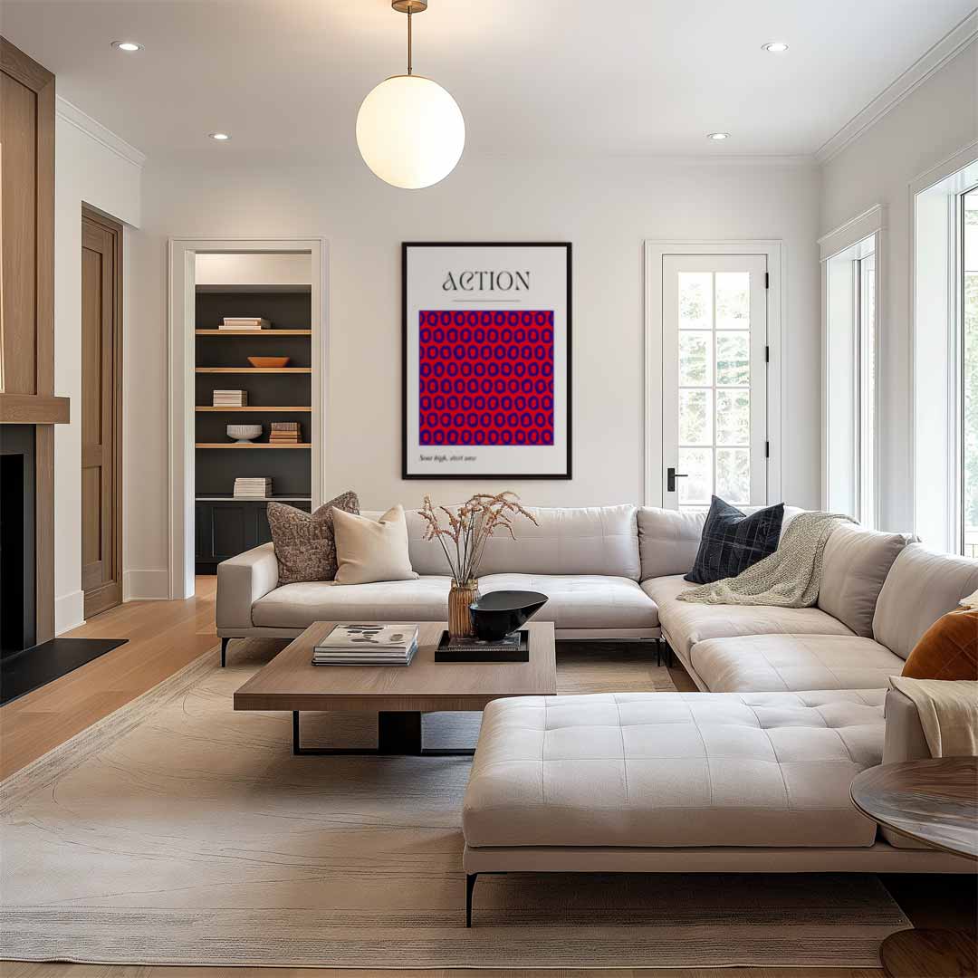 Levendige Actiepatronen – staand kunstwerk voor modern interieur