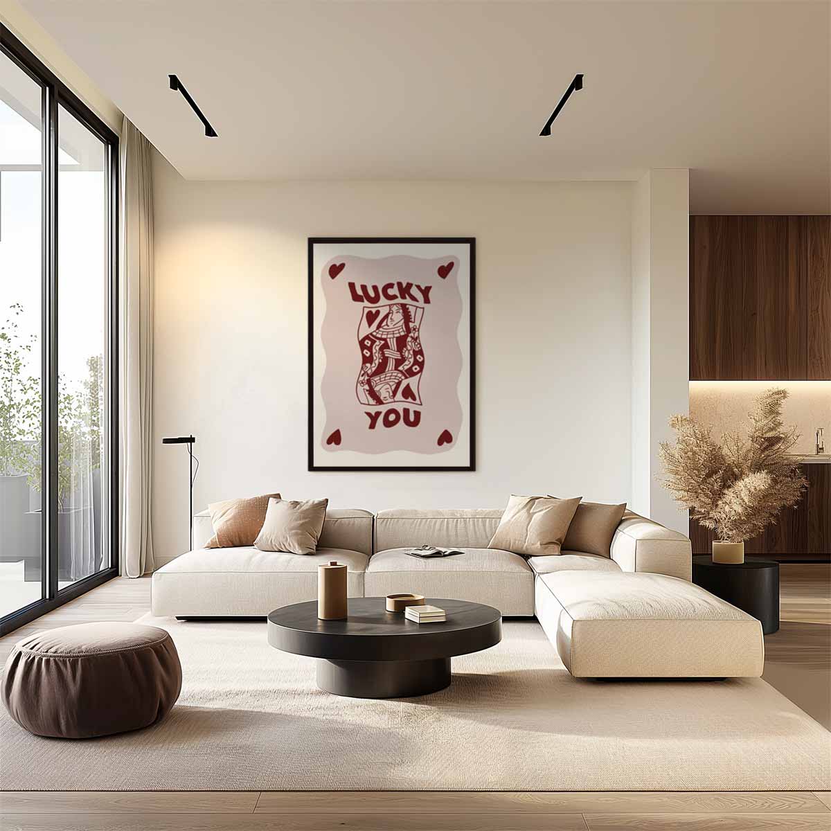 Lucky You Speelkaart Kunst – canvas wanddecoratie in portret formaat