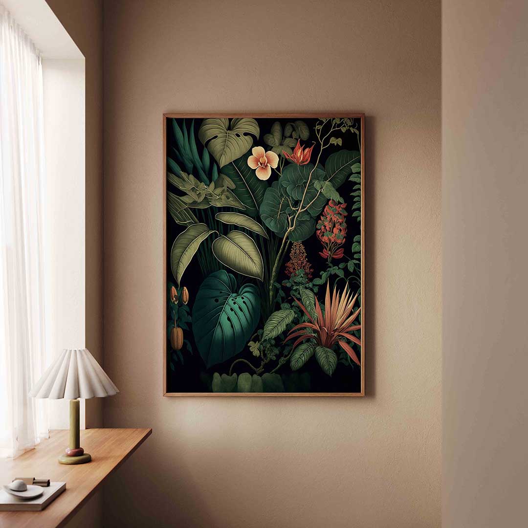 Weelderige planten – staande jungle wanddecoratie van WallArtistic