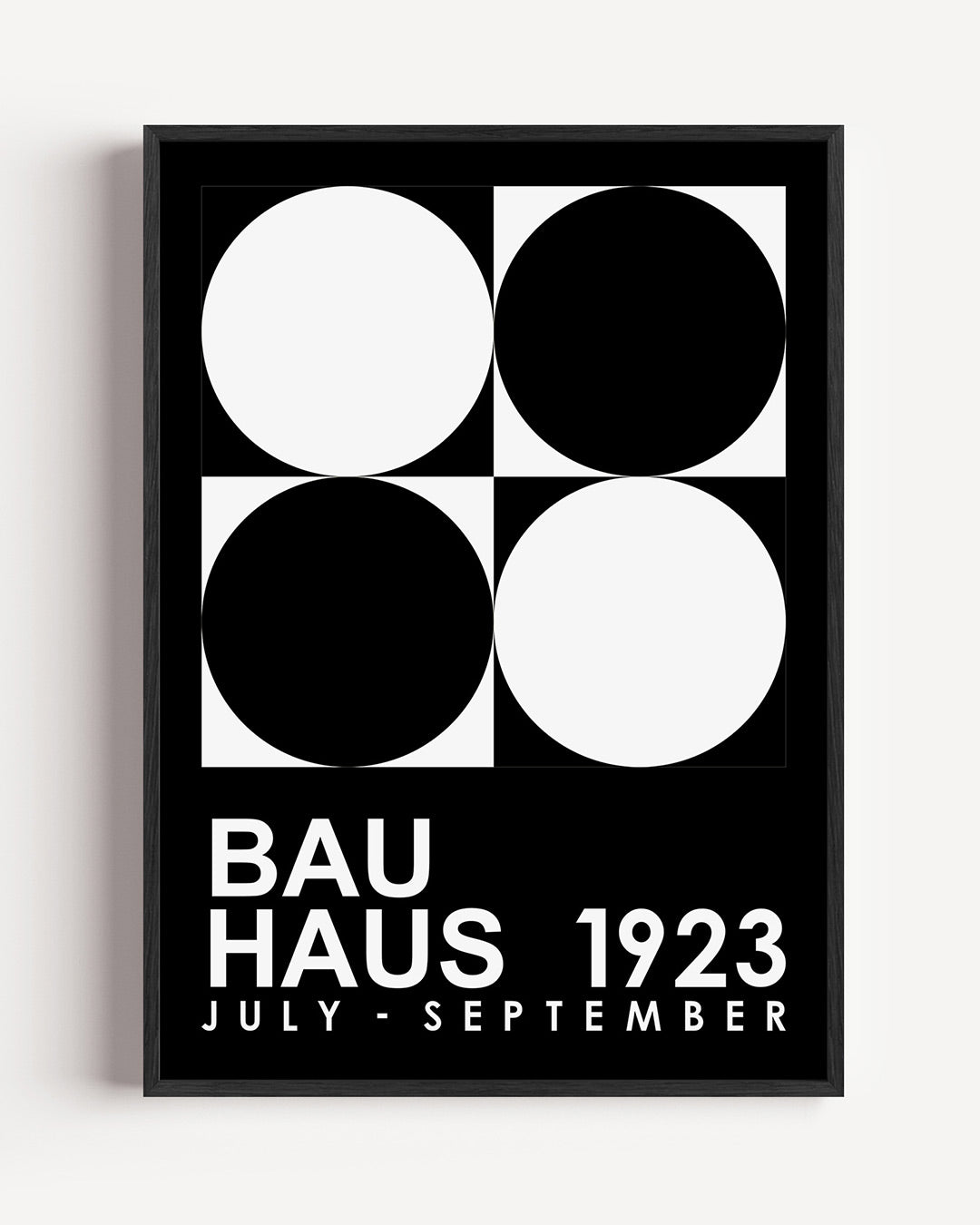 Cirkel en vierkant – staande Bauhaus poster als wanddecoratie