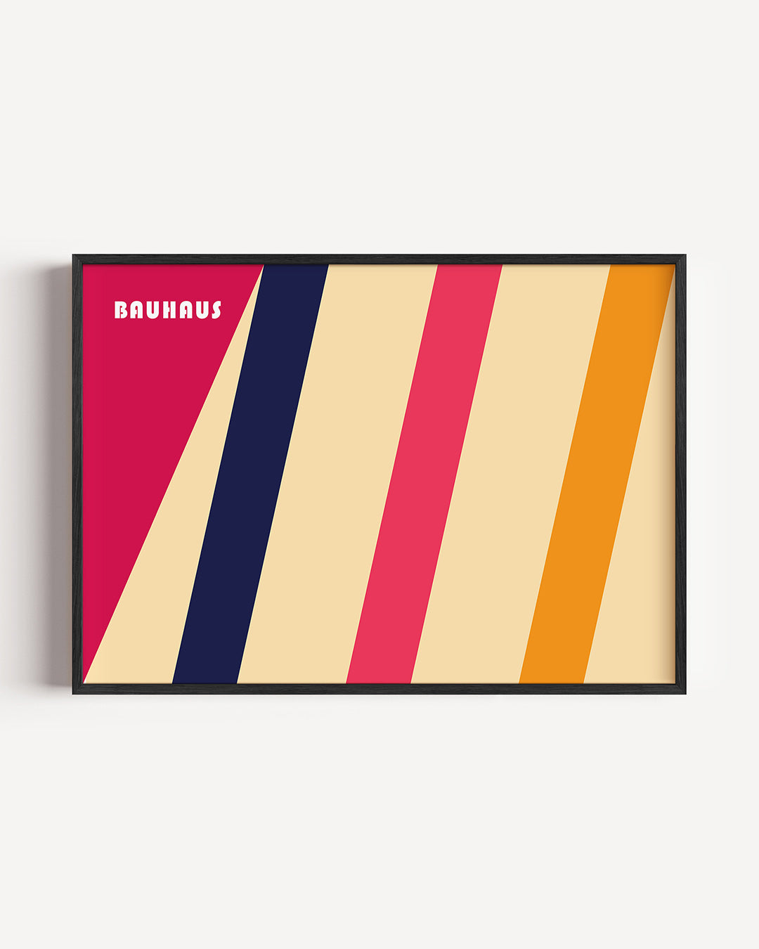 Schuine kleurvlakken – liggende Bauhaus poster als wanddecoratie