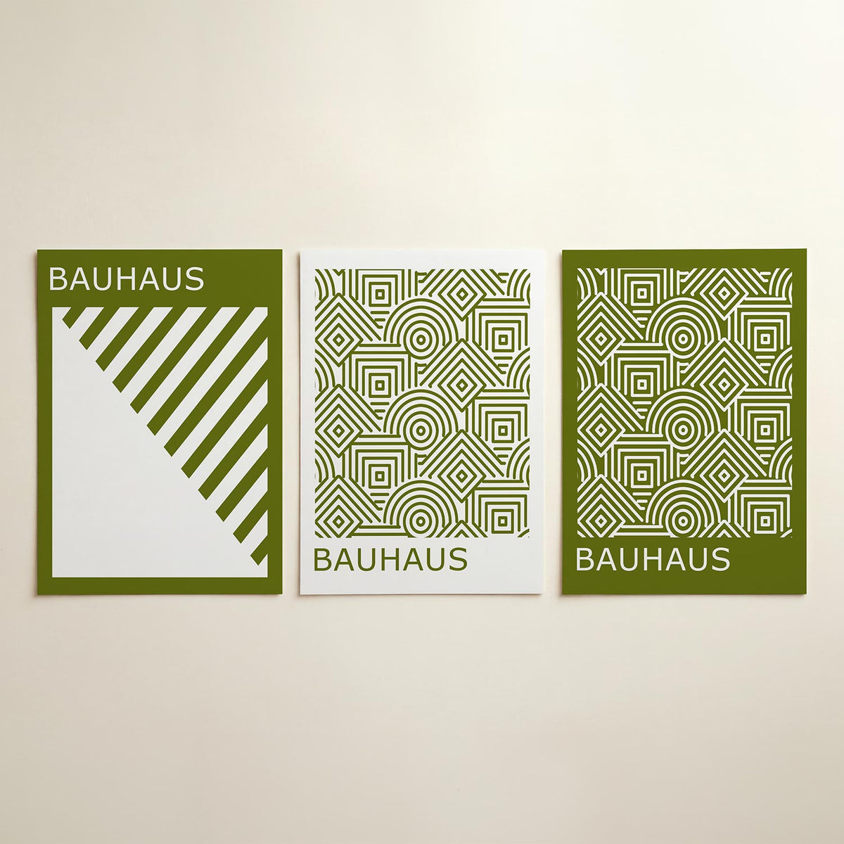 Diagonal lijnen posterset – detailweergave – deze posterset in drie delen toont een speels lijnenspel van diagonale strepen