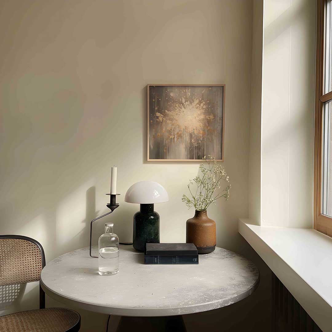 Explosieve gouden spatten – abstracte poster in vierkant formaat