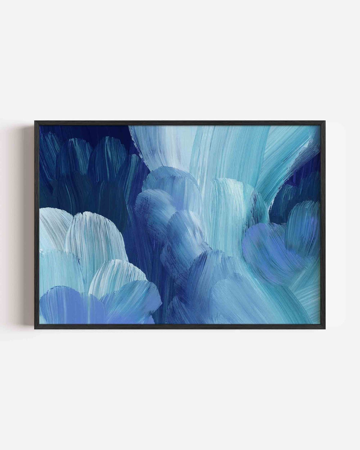 Blauwe penseelstreken – schilderkunst landscape poster als wanddecoratie