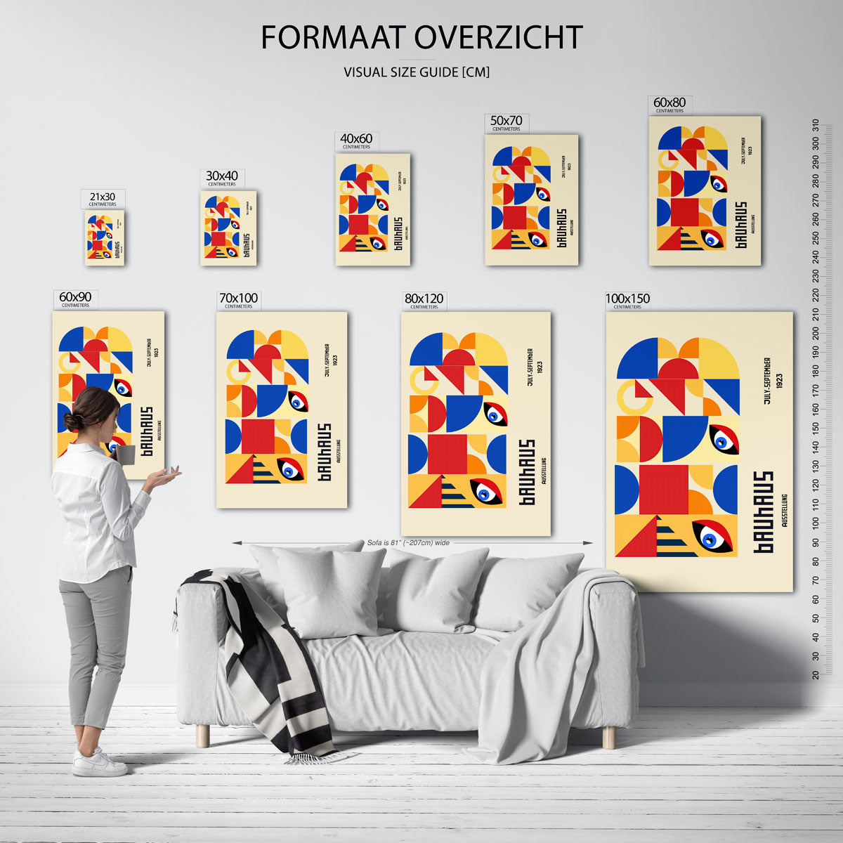 Vormritme en kleur – Bauhaus poster als geometrische wanddecoratie