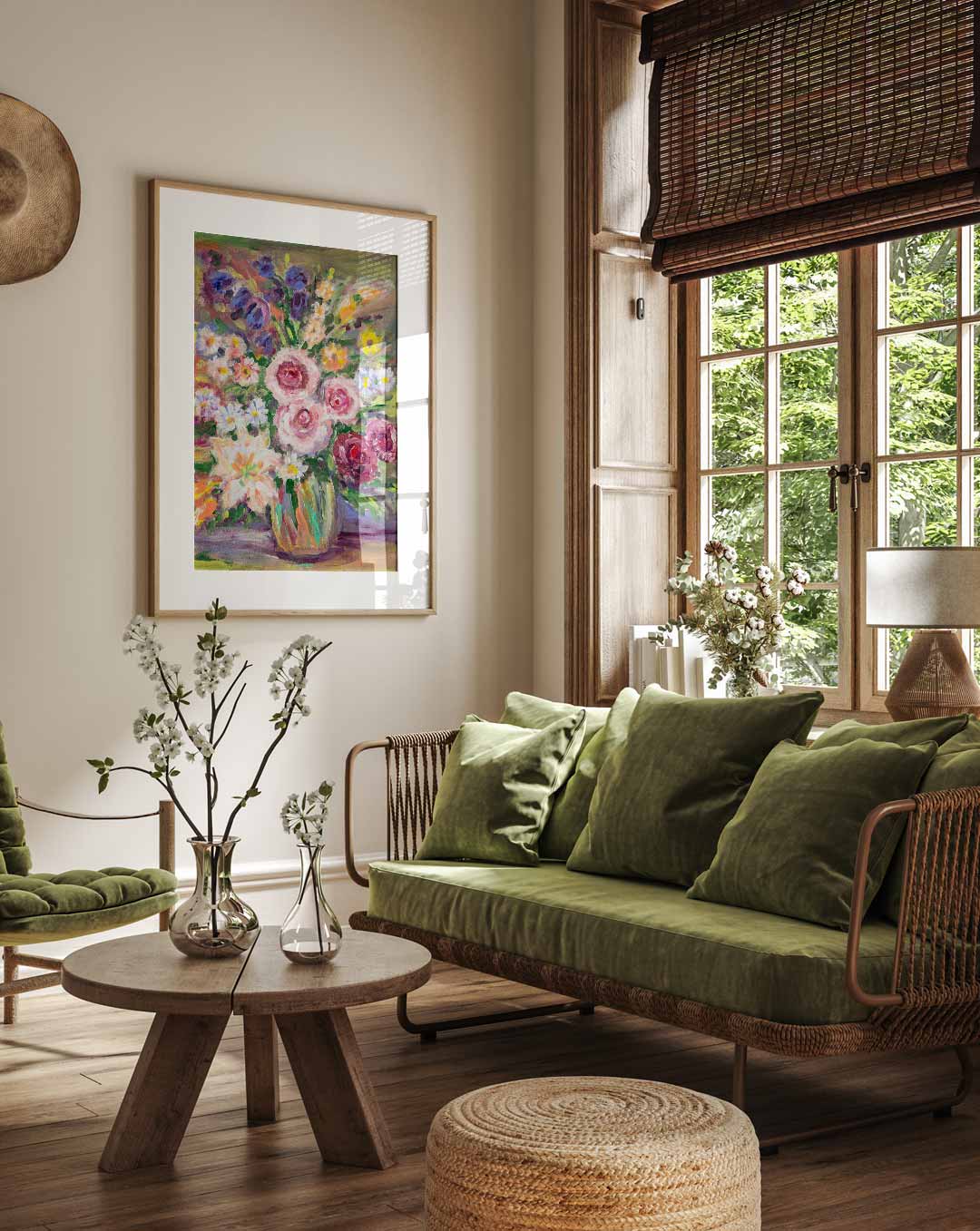 Bloemenvaas – staande muurposter met Popart uitstraling