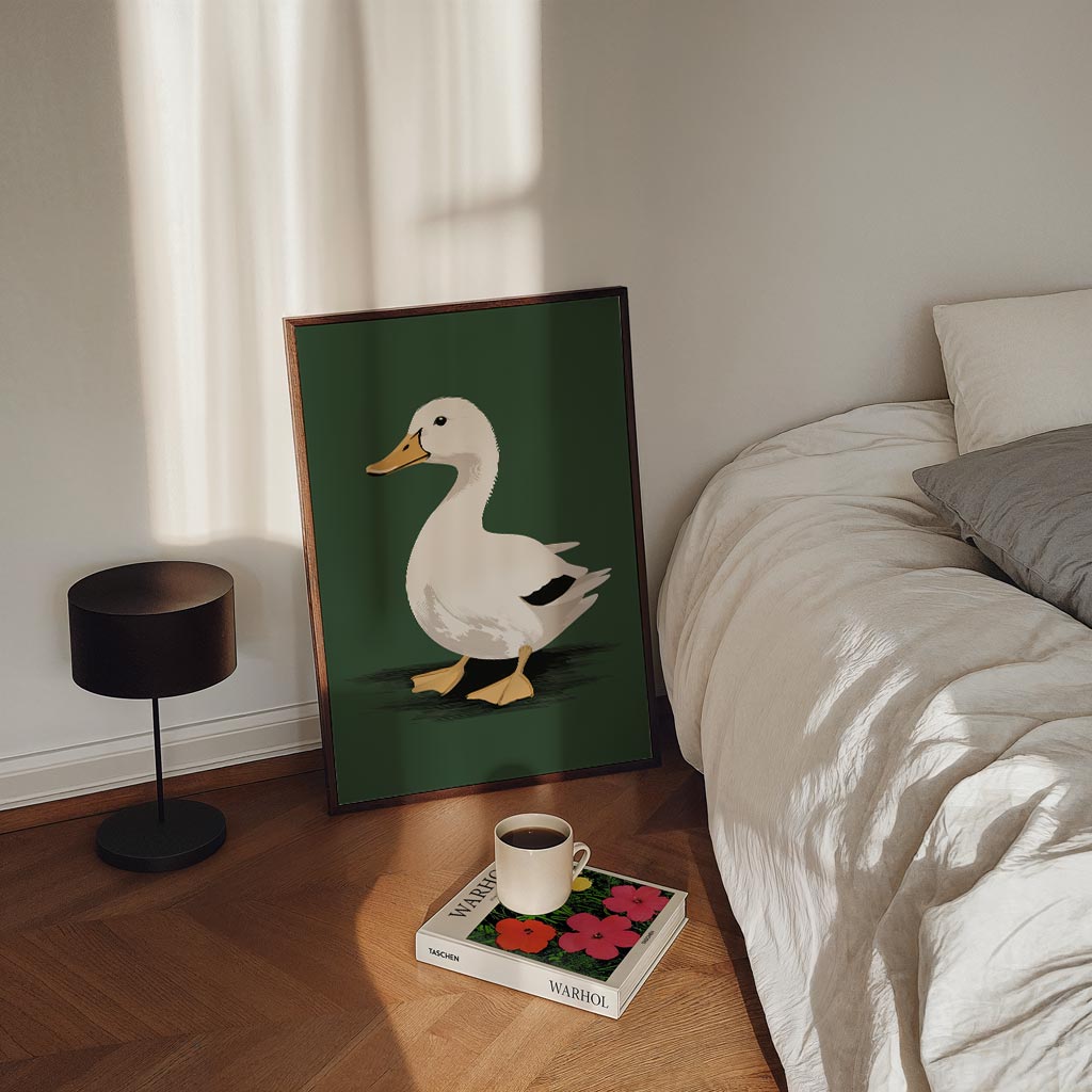 Schattige Eend Illustratie – staande kinderkamer wanddecoratie van WallArtistic