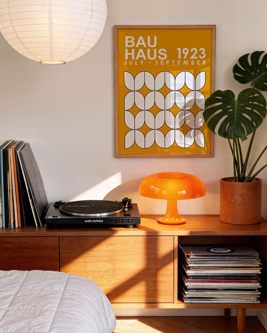 Vormritme en kleur – geometrische Bauhaus poster in staand formaat