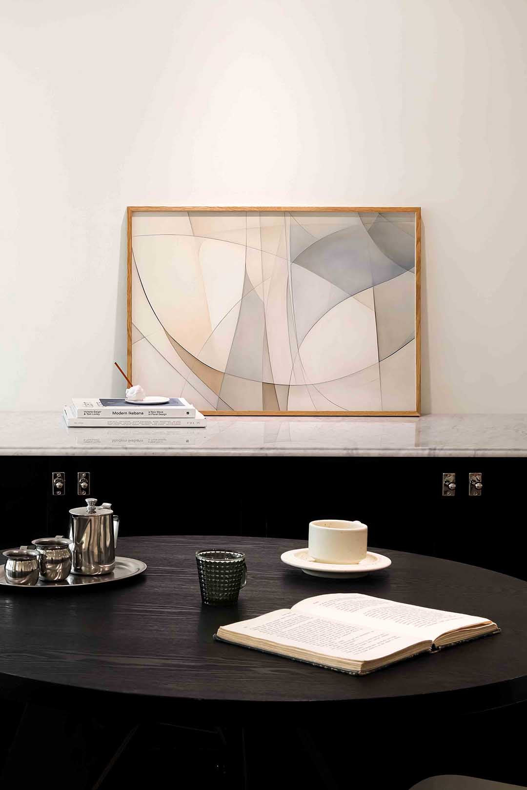 Abstracte vormen – abstracte poster in liggend formaat