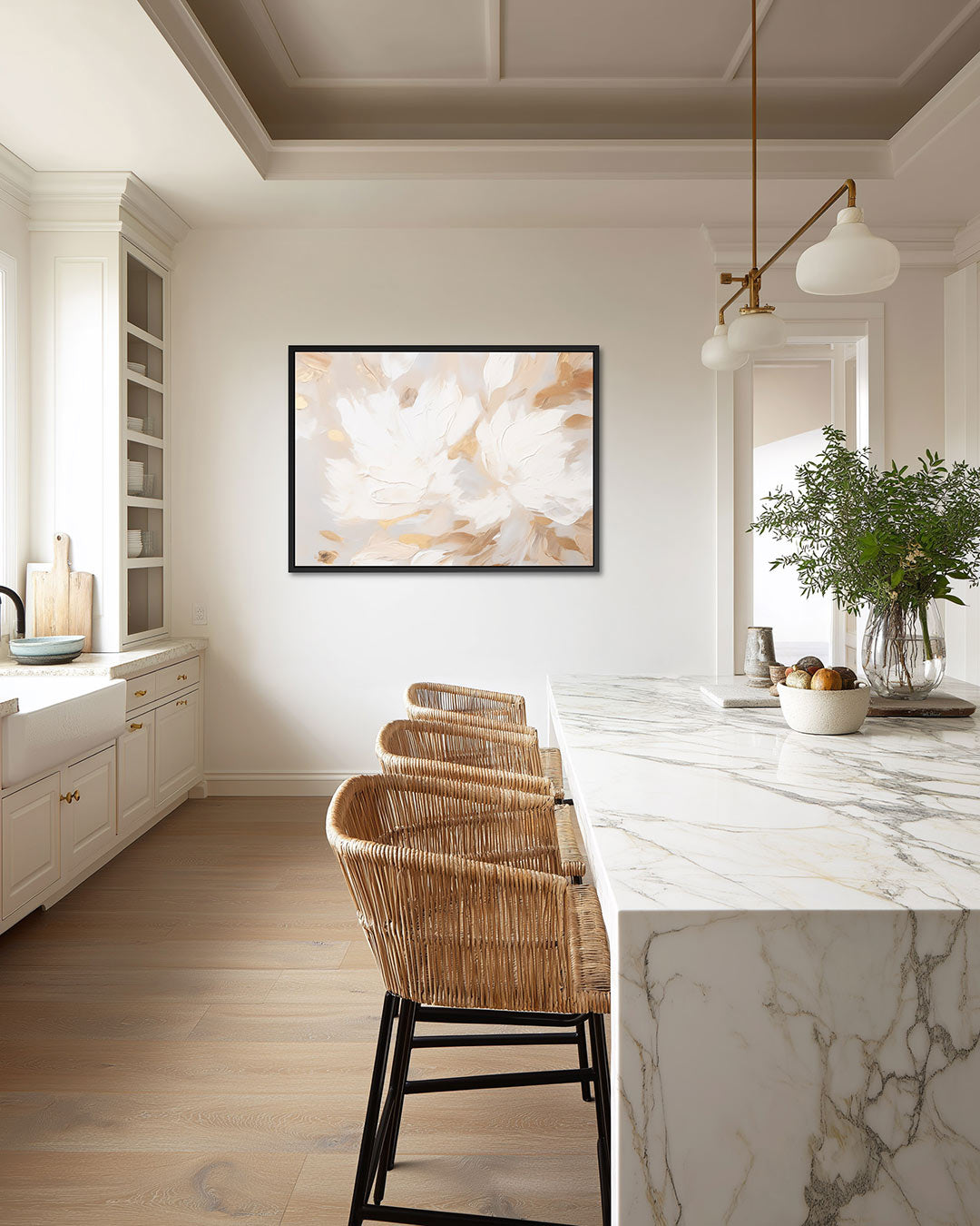 Organische vormen – Liggende wanddecoratie – wanddecoratie in interieur