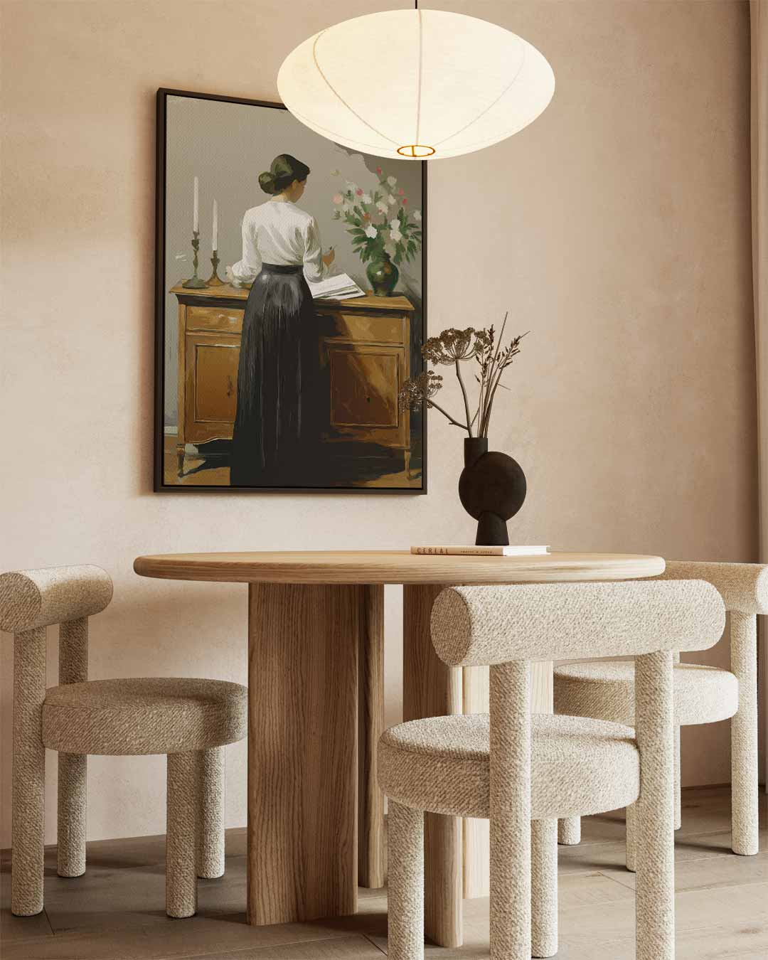 Geschetste Elegantie – canvas wanddecoratie in portret formaat