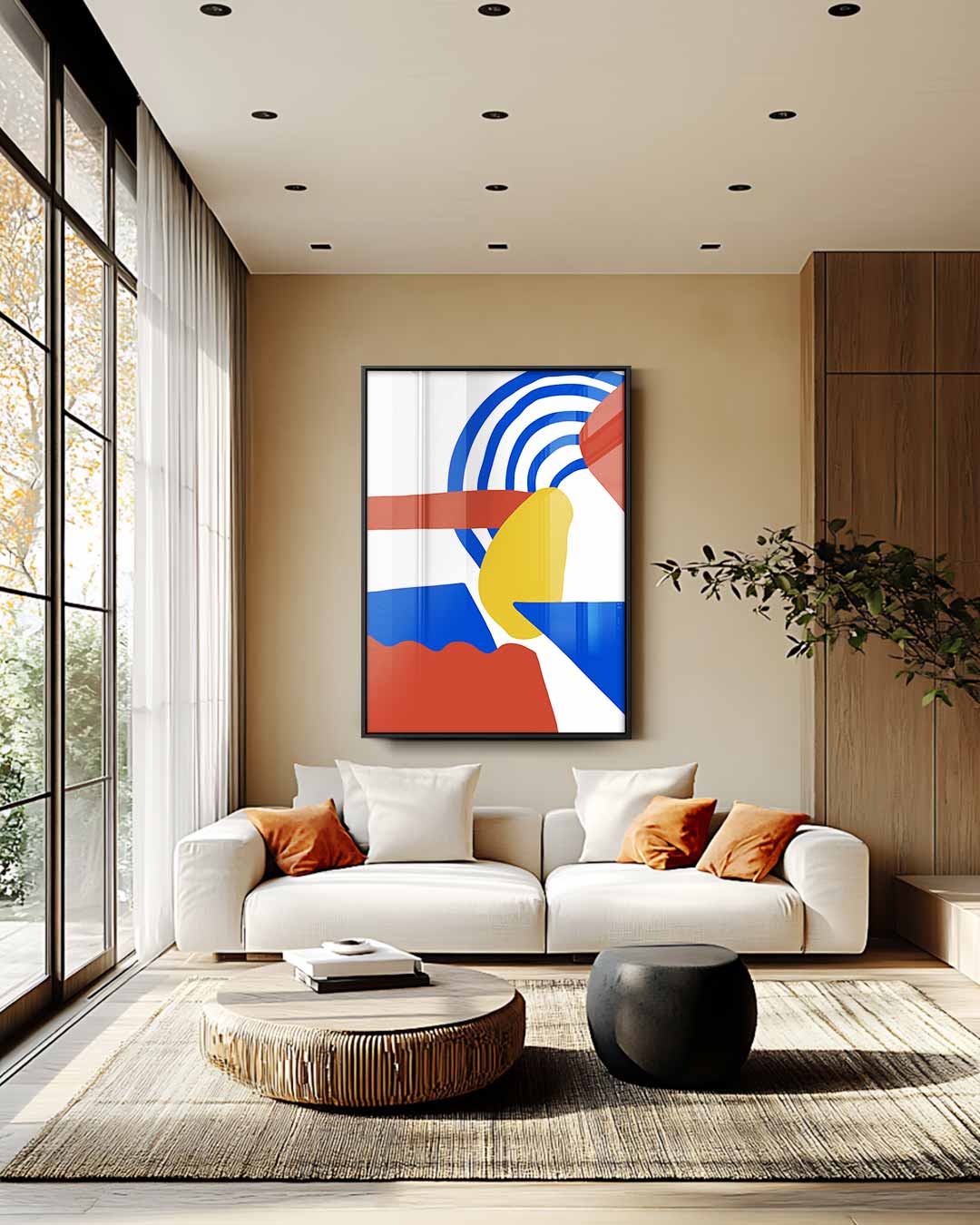 Kleurrijk Abstract Spel – staande wandkunst voor woonkamer of interieur