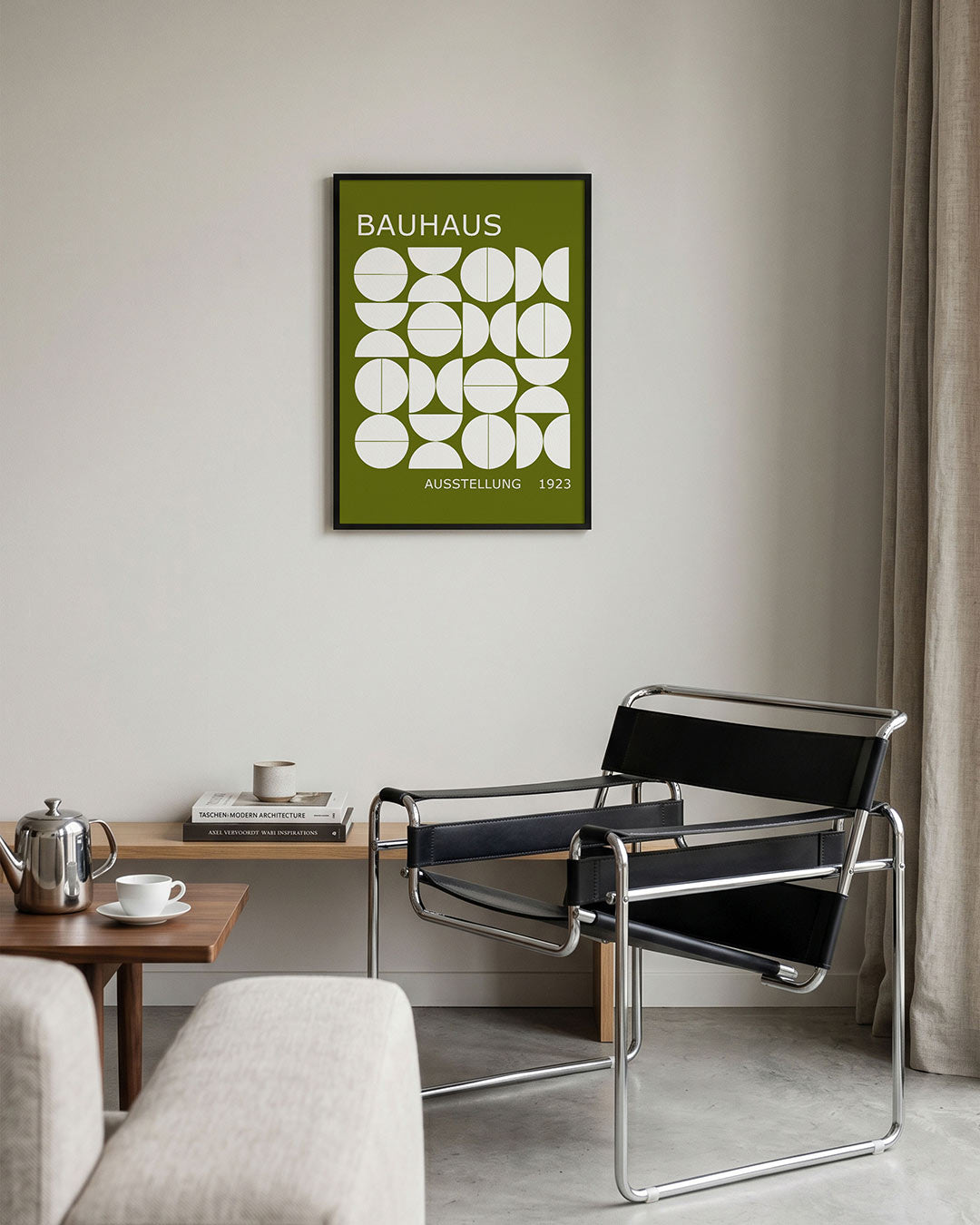 Vormritme en kleur – geometrische Bauhaus poster in staand formaat