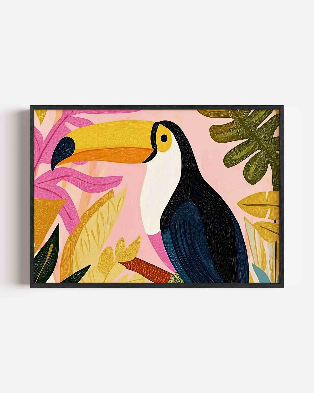Toekan en bladeren – dieren landscape poster als wanddecoratie