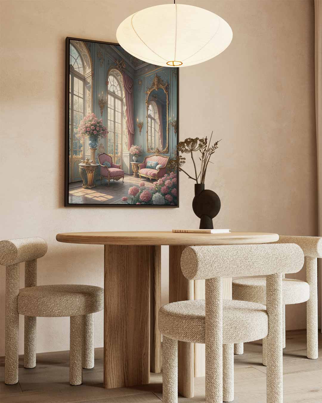Romantische Bloemenpracht – canvas wanddecoratie in portret formaat