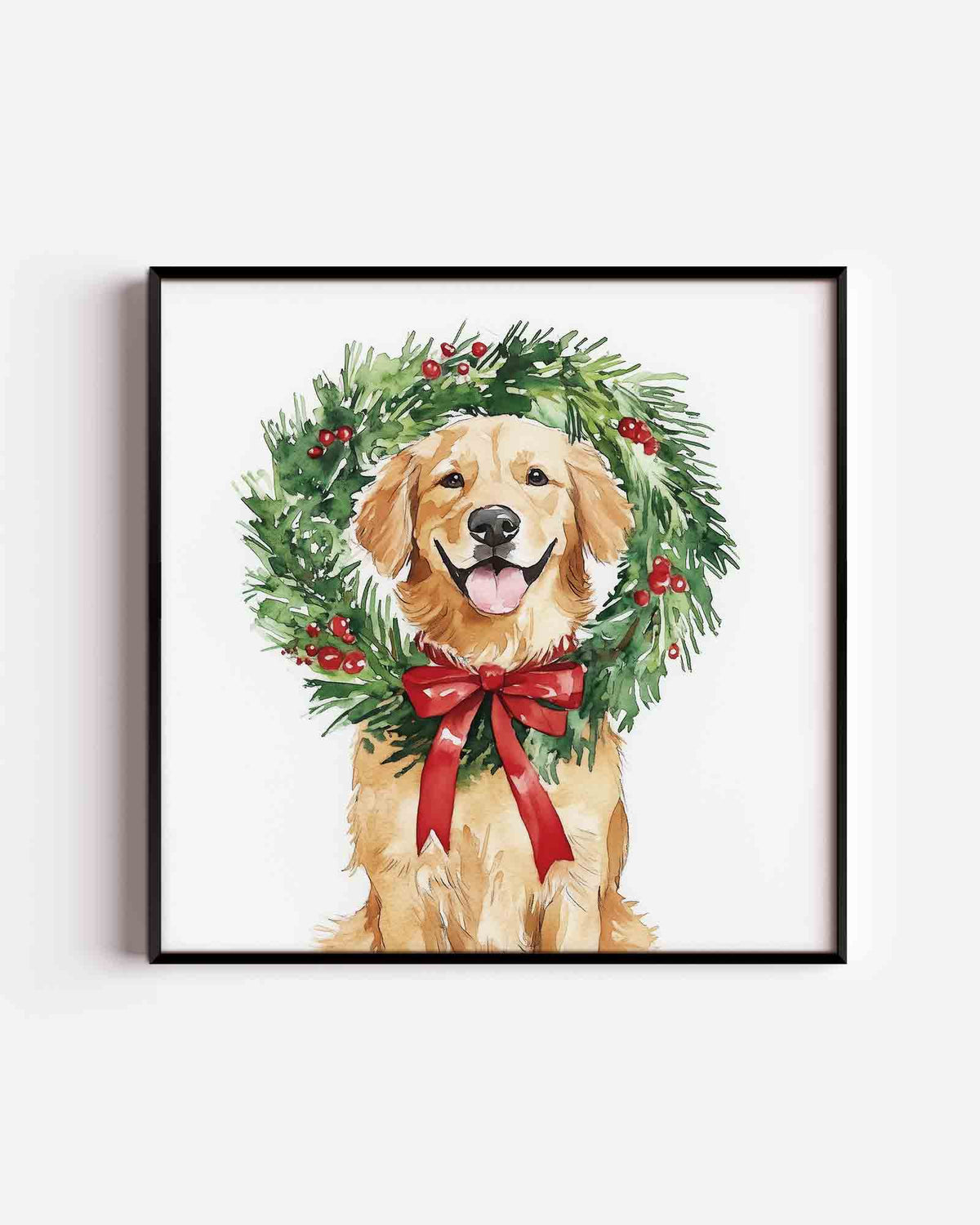Hond met krans – vierkante kinderposter als wanddecoratie
