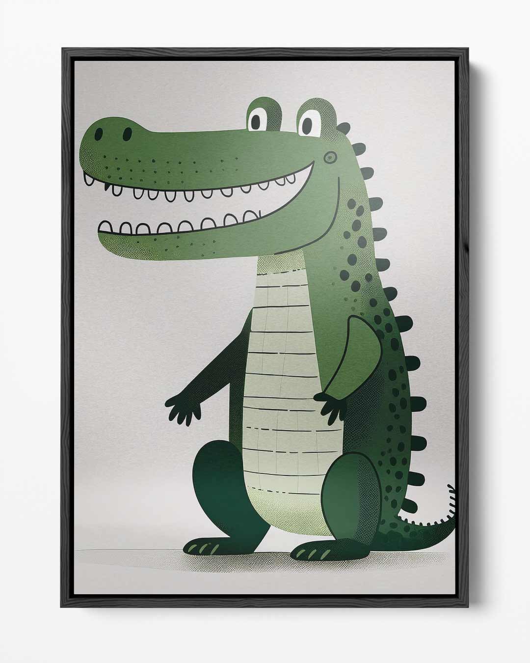 Vrolijke Krokodil Illustratie – portret kunstwerk als wanddecoratie