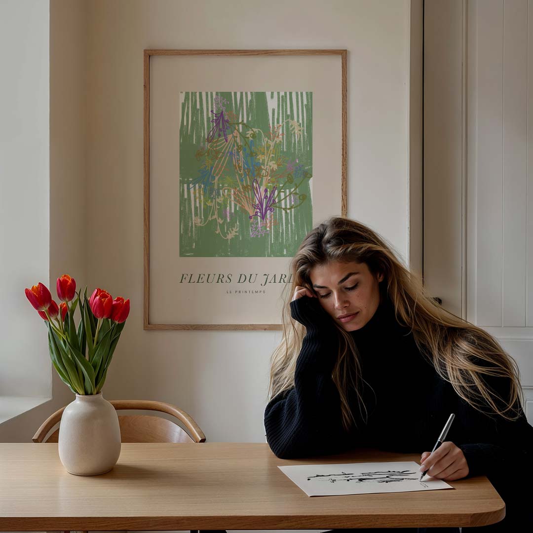 Botanische Tuinposter Fleurs du Jardin – bloemen poster in staand formaat