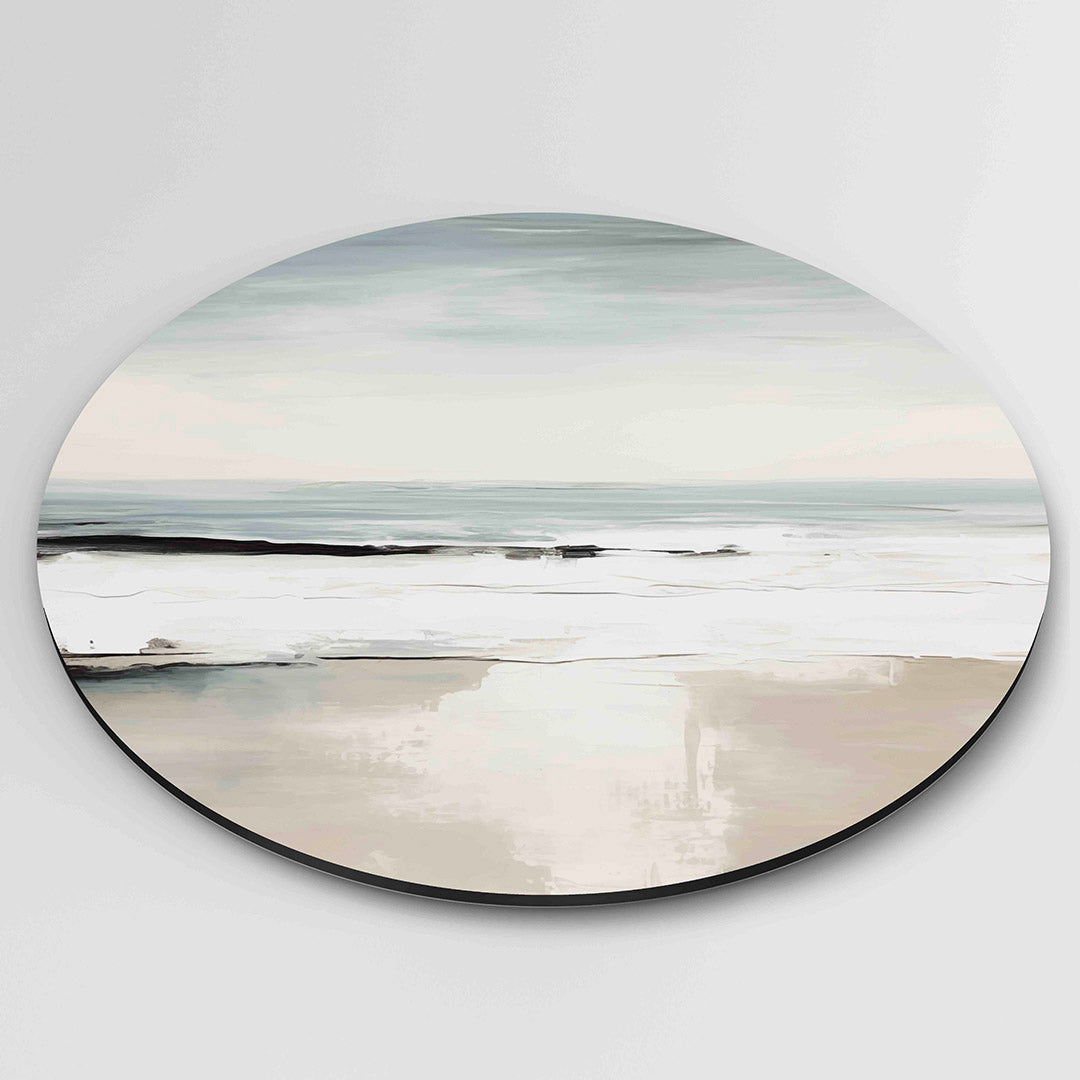 Strand en zee – moderne ronde wanddecoratie van WallArtistic