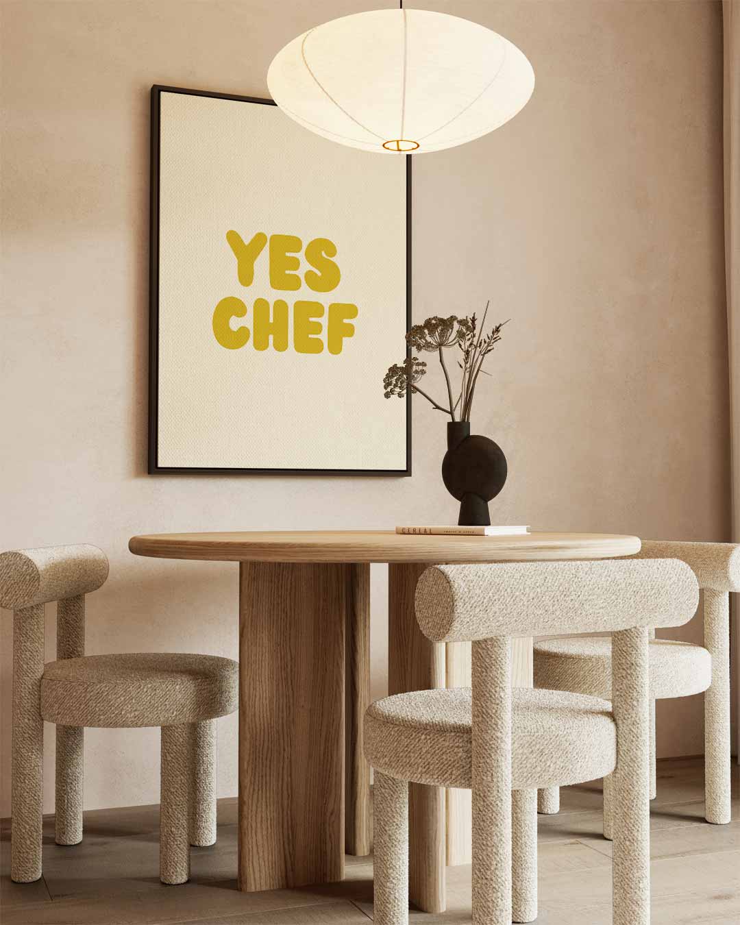 Yes Chef Keukenposter – canvas wanddecoratie in portret formaat