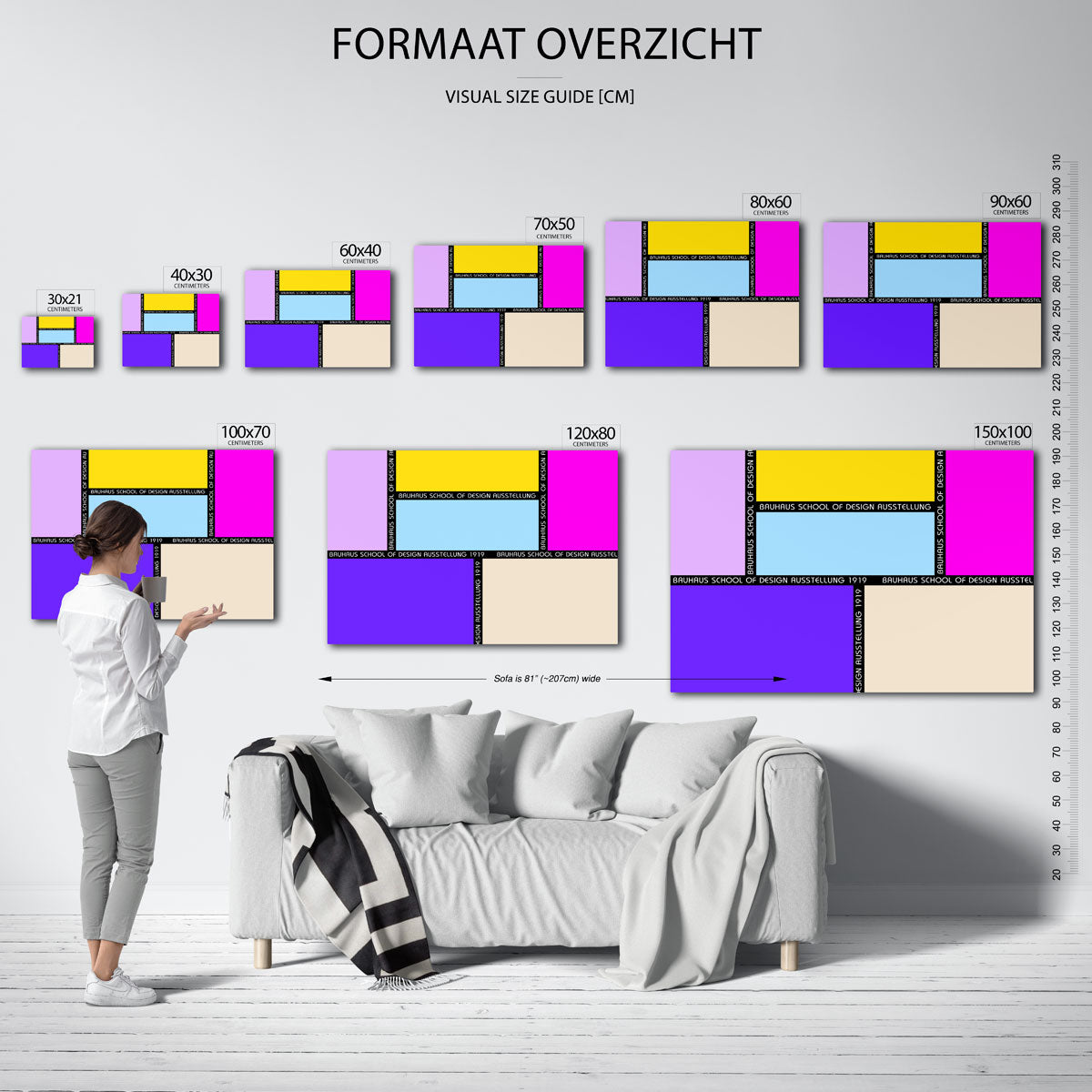 Vorm en kleurvlakken – geometrische poster in Bauhaus-stijl van WallArtistic
