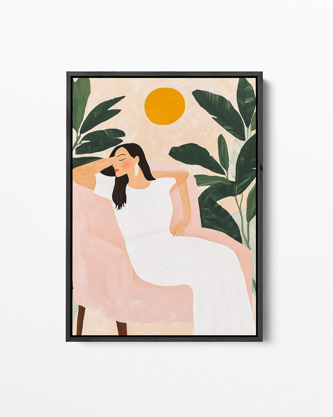 Vrouw in stoel – staand wanddecoratie kunstwerk