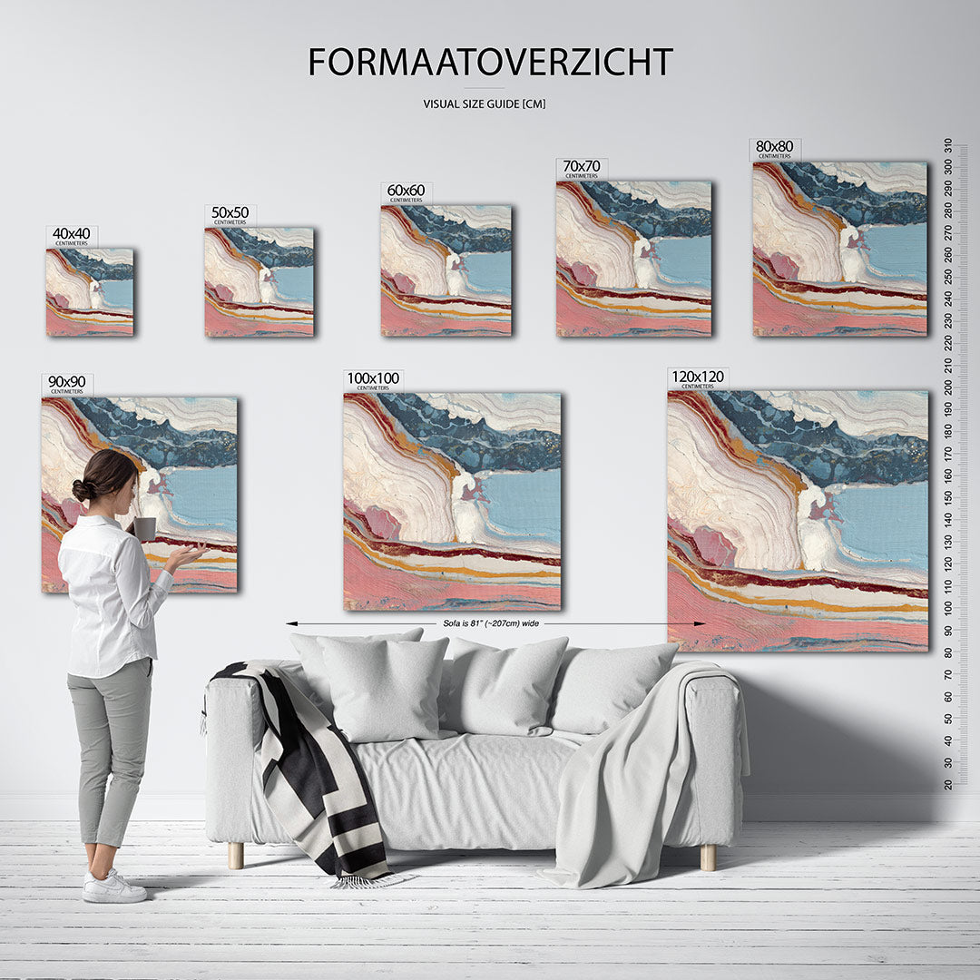 Organische kleurencompositie kunstwerk – materiaalweergave – dit kunstwerk toont vloeiende lijnen en golvende patronen in een