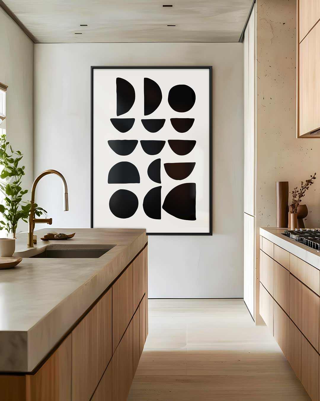 Abstracte Geometrische Compositie – dibond wanddecoratie in staand formaat