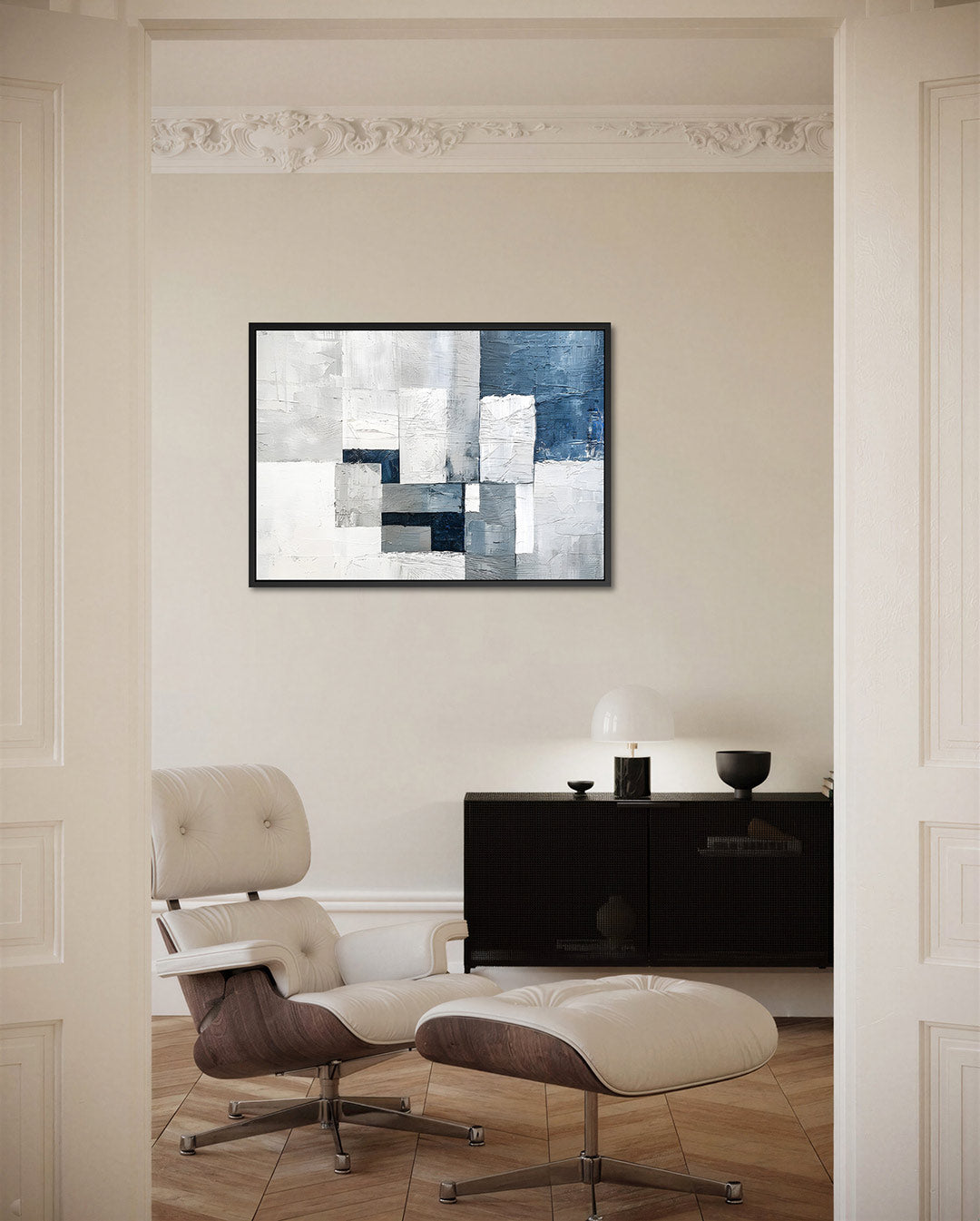 Geometrische compositie – liggende wanddecoratie